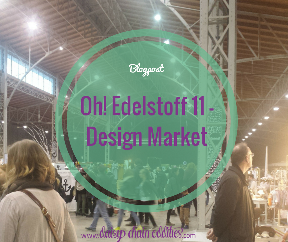 people on a design market with text overlay "Blogpost Oh! Edelstoff 11 - Design Market